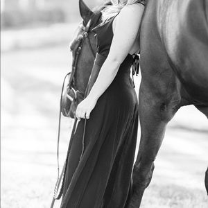 Black cow neck dress